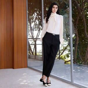 Vivaia Block Heel Slingback Mary Jane Knit Pumps Black‎ & Cream size EU/39 US/8